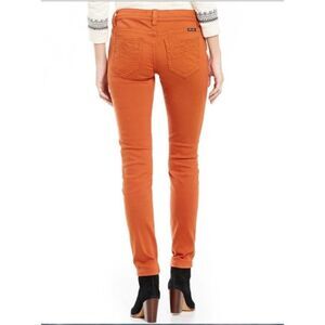 $100 Miss Me Autumn Pumpkin Orange Embroidered Skinny Jeans NWT